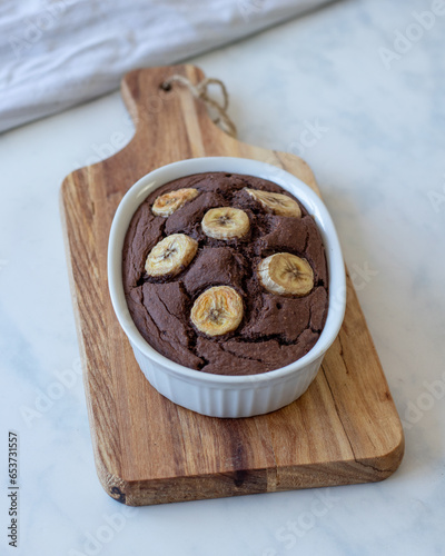 Baked chocolate banana oatmeal