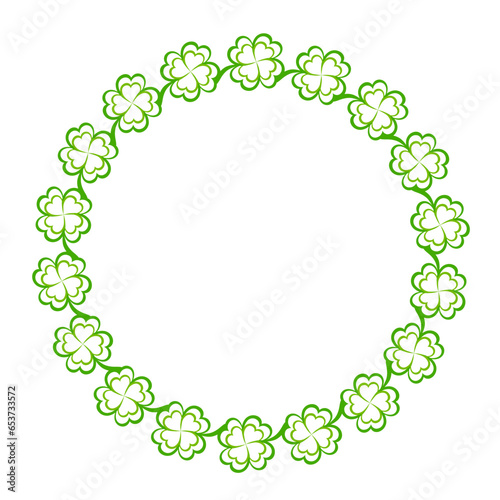 green clover leaf art drawn round frame