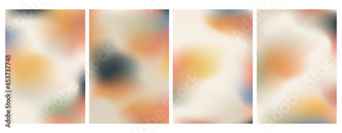 Pastel abstract background with blue, beige and orange gradient mesh vector illustration. Dynamic color flow poster, banner, web, smartphone screen, presentations and prints