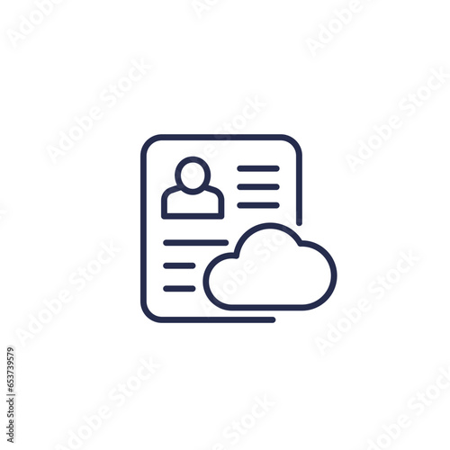 account backup line icon with cloud