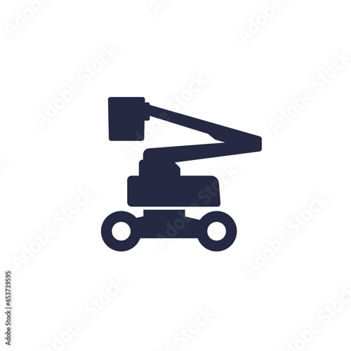 aerial work platform, AWP icon on white