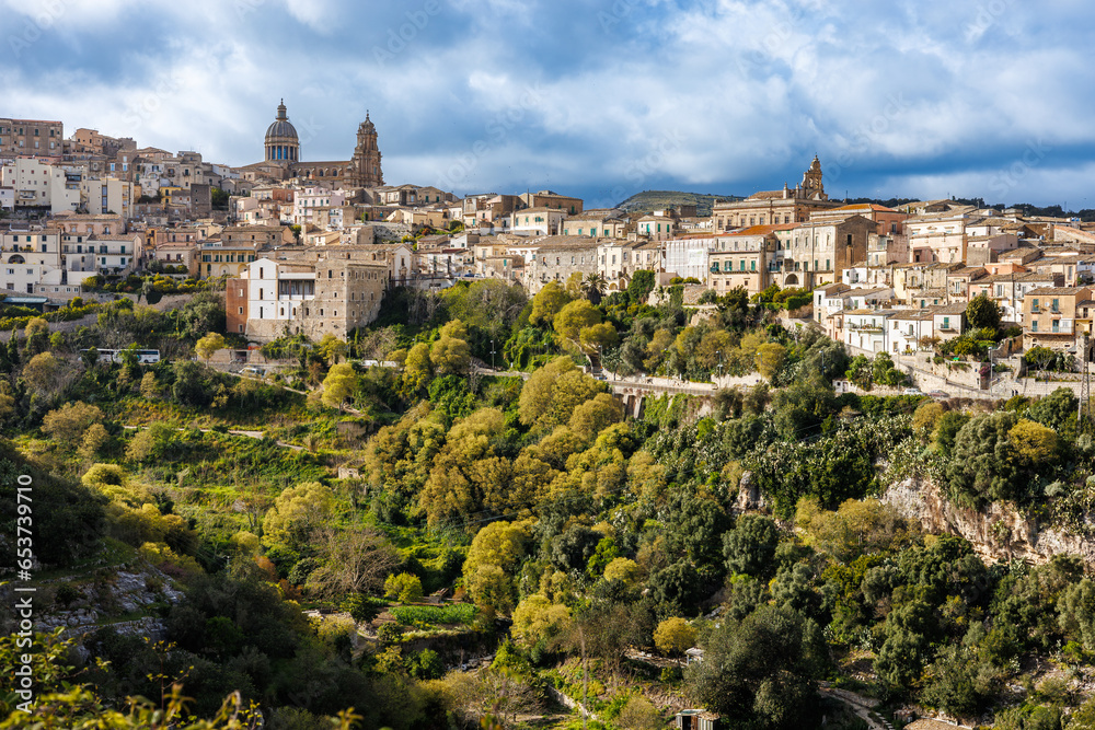 The historic town of Ragusa in the south of the island of Sicily