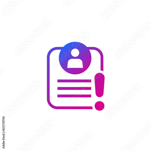 important personal data icon on white