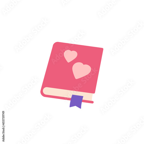 love diary icon on white in flat design