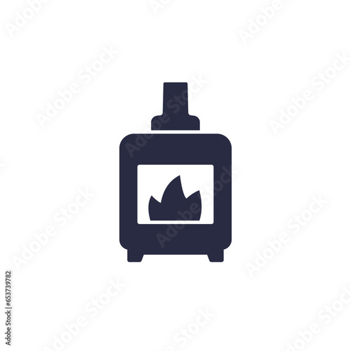 pellet stove icon, pictogram on white
