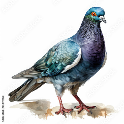 watercolor Pigeon clipart, Generative Ai
