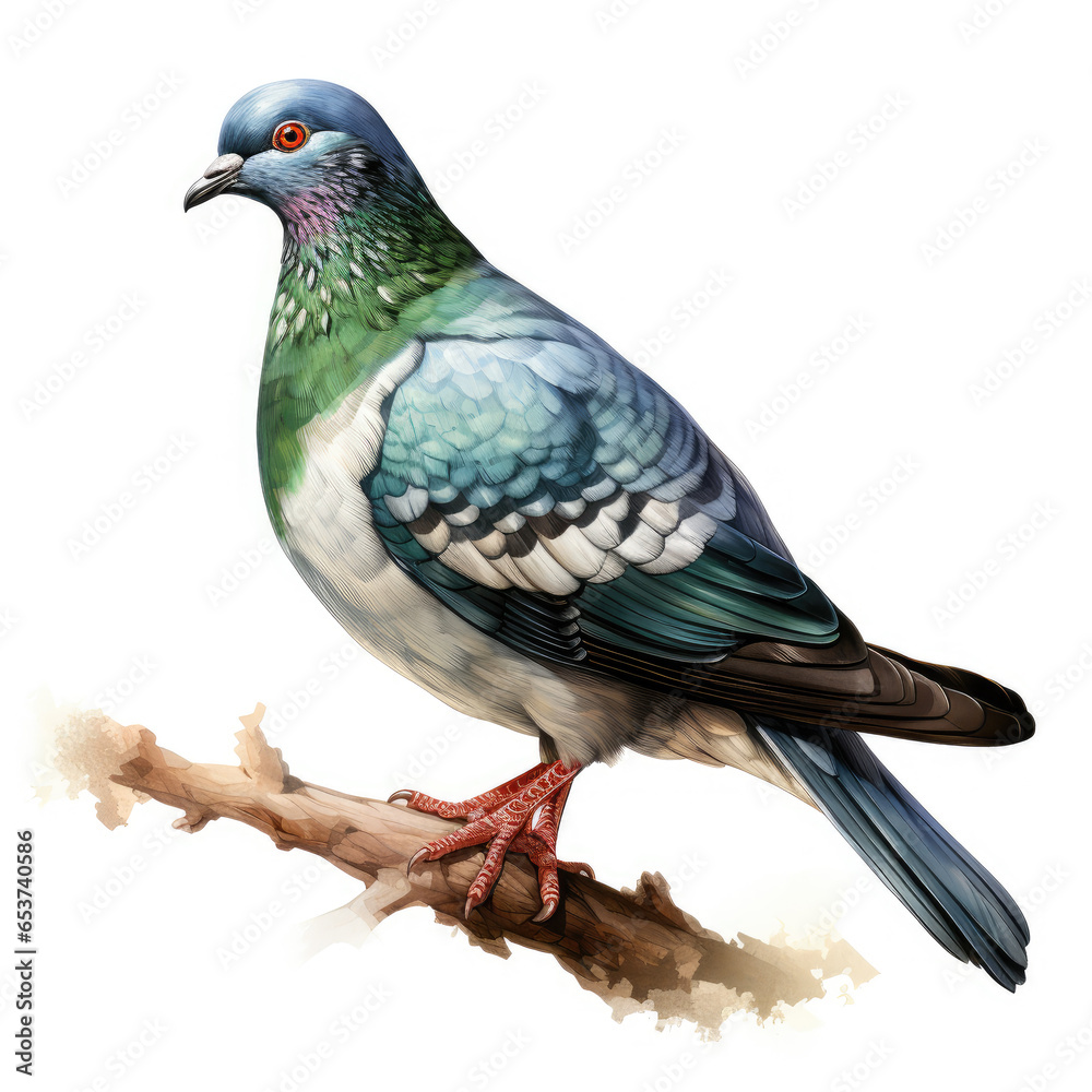 Fototapeta premium watercolor Pigeon clipart, Generative Ai