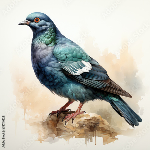 watercolor Pigeon clipart, Generative Ai © creativeproartist
