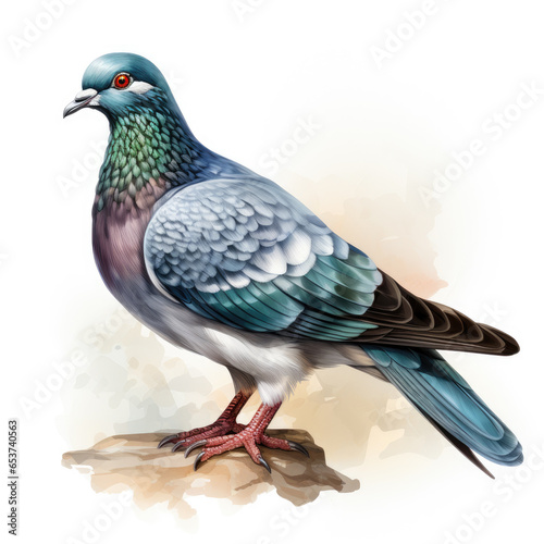 watercolor Pigeon clipart, Generative Ai