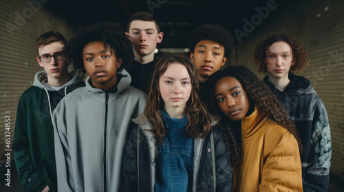Diverse group of teenagers