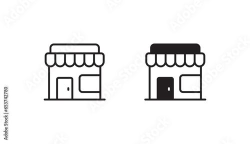Store icon design with white background stock illustration