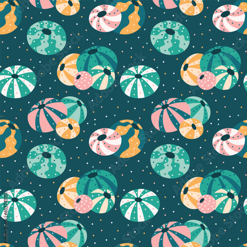 Marine pattern with sea urchins seamless vector