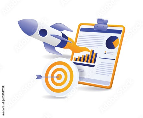 Rocket launch target for startup business development