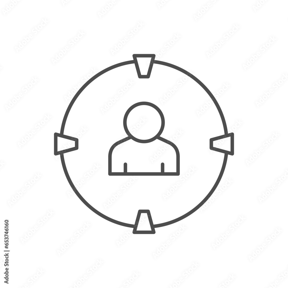 Person choosing line outline icon Person choosing line outline icon