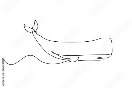 whale big fish simple line art design