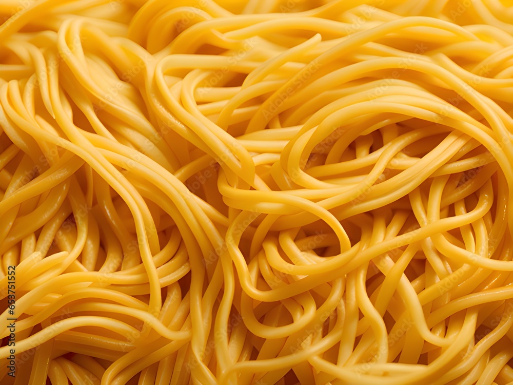raw organic yellow spaghetti ready to cook