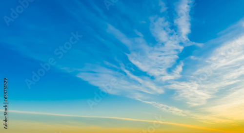 blue sky with clouds at sunset