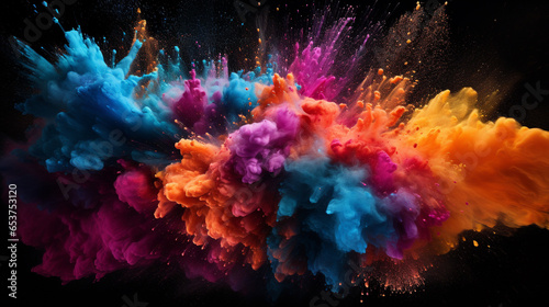 Explosion of colored powder on black background  © Swaroop