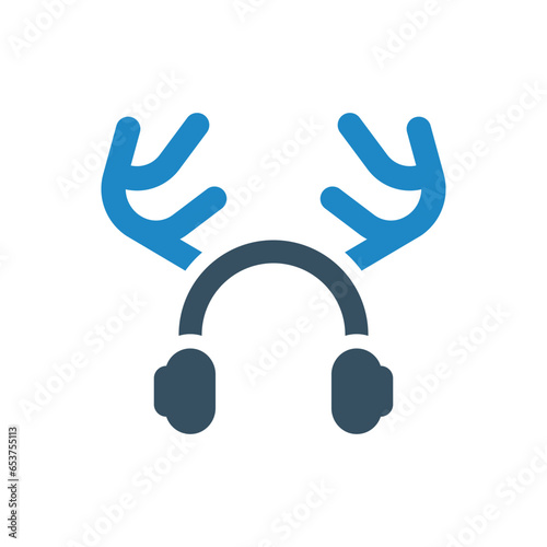 reindeer, earmuffs icon