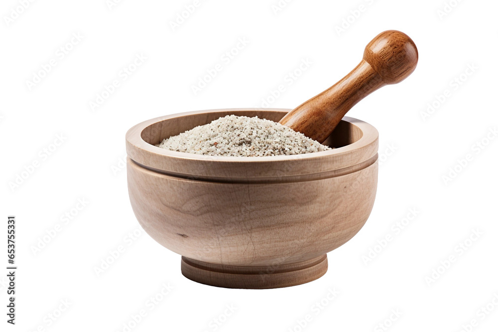 Isolated mortar and pestle on a transparent background, Generative Ai - obrazy, fototapety, plakaty 