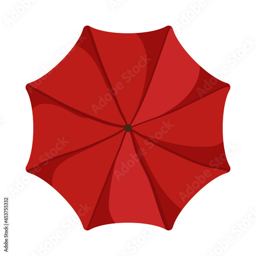 flat autumn illustration red umbrella vector on white background. Hand drawn fall element for design greeting card. Thanksgiving Day