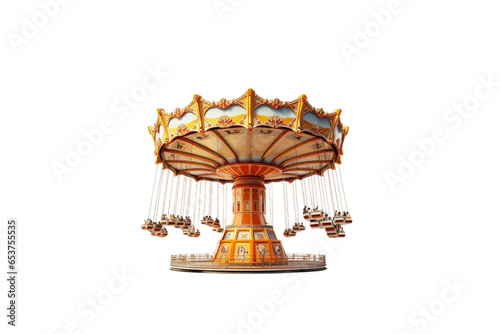 Wave Swinger ride isolated on a transparent background, Generative Ai
