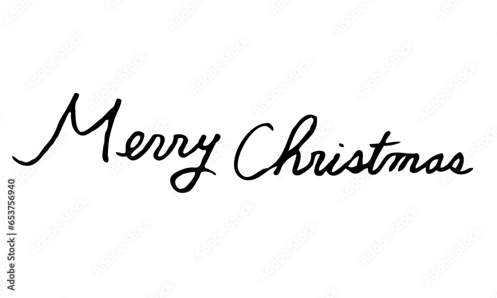 メリークリスマス 手描き　文字　筆記体　英語　Merry Christmas