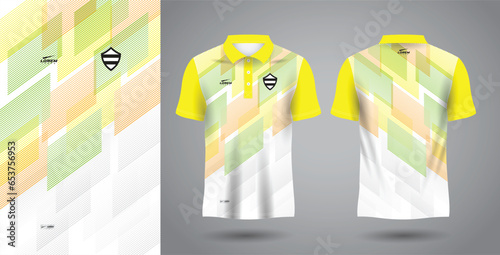 green yellow and orange polo sport shirt sublimation jersey template