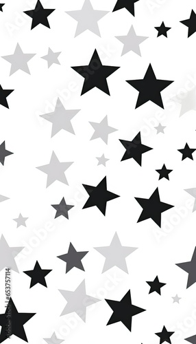  Fragmented icons of stars on white and black pattern