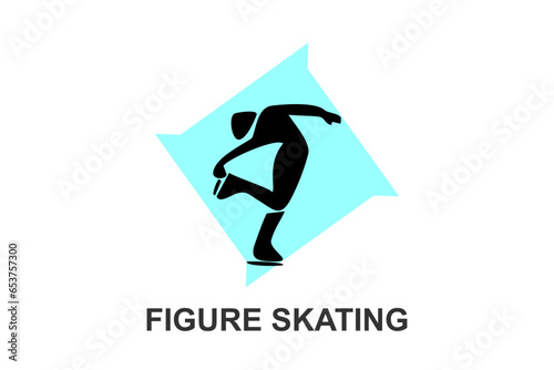 Figure skating vector line icon. dance, practice Figure skating. sport dance pictogram illustration.