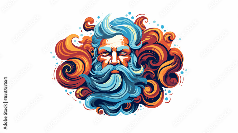 Portrait of a man with a beard Flat Style on a white background vector Portrait of a man with a beard Flat Style on a white background vector