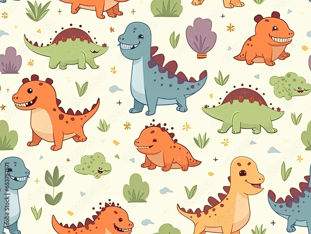 Obraz premium cute dinosaur pattern