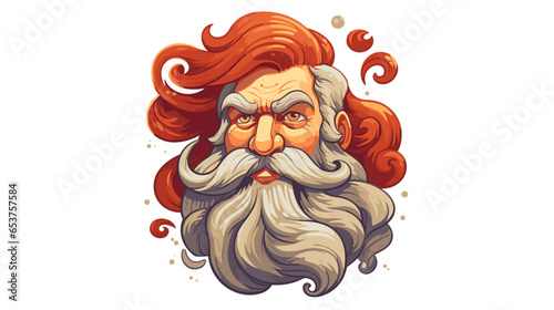 Portrait of a man with a beard Flat Style on a white background vector