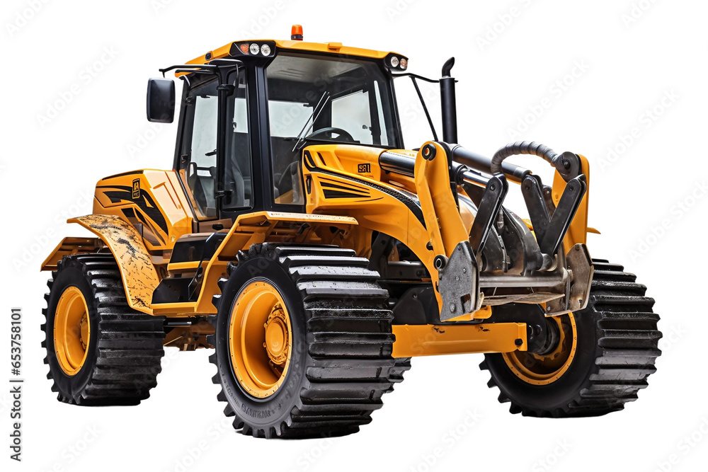Skid Steer isolated on a transparent background, Generative Ai