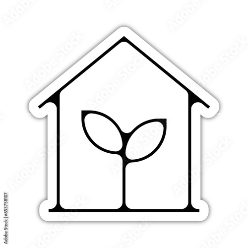 picto logo icones et symbole ecologie maison verte consommation energie renouvelable moyen relief