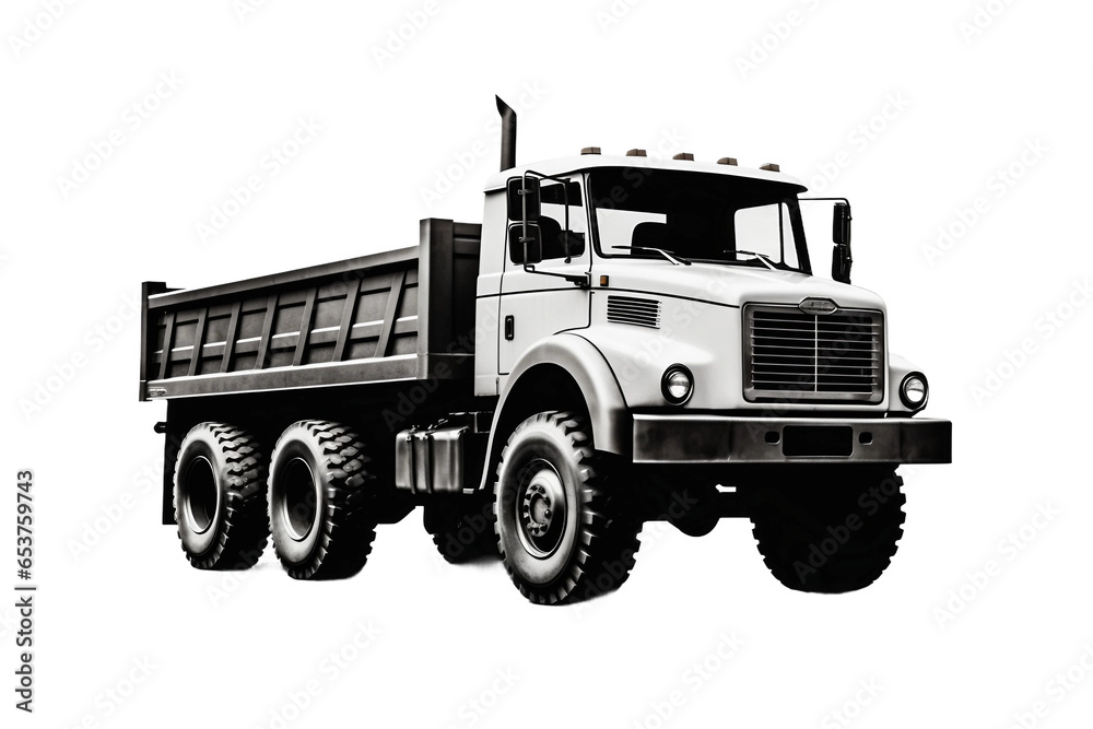 Haul truck Dump vehicle isolated on a transparent background, Generative Ai