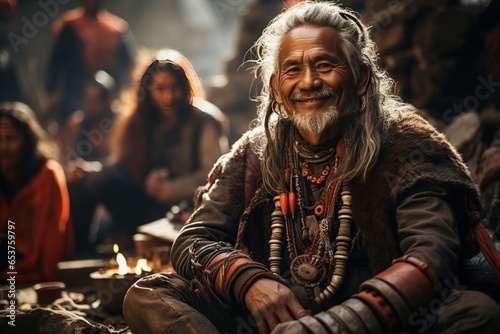 Angge people in the Upper Mustang region of Nepal,Generated with AI