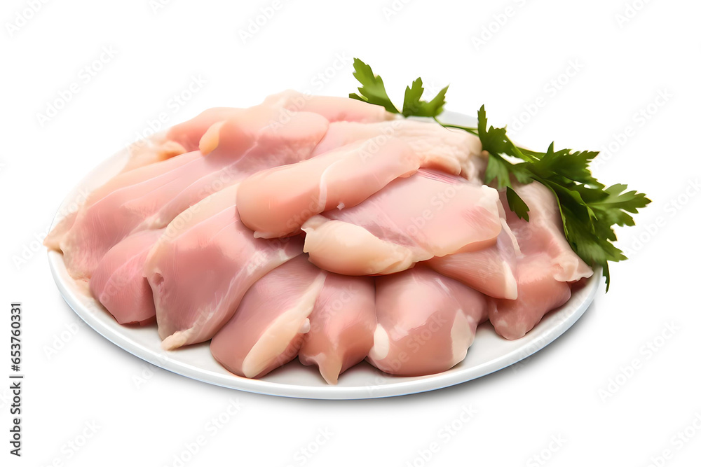 Raw Chicken Meat Parsley On Transparent Background, Generative AI Raw Chicken Meat Parsley On Transparent Background, Generative AI