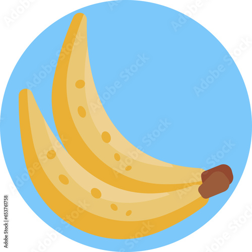 Start your day with a burst of energy! This vector icon showcases a cluster of bananas, ideal for conveying a healthy breakfast concept in your designs.