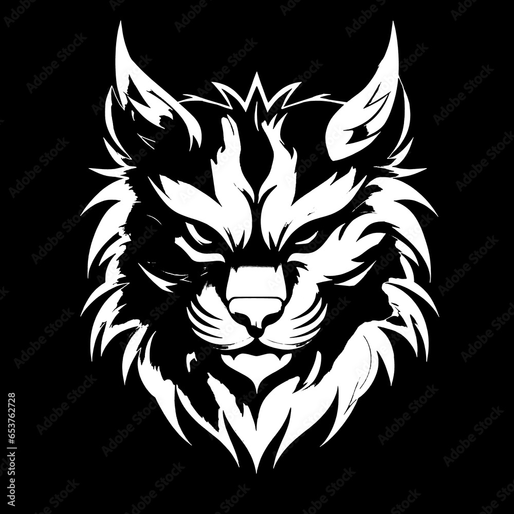 Lynx mascot stencil