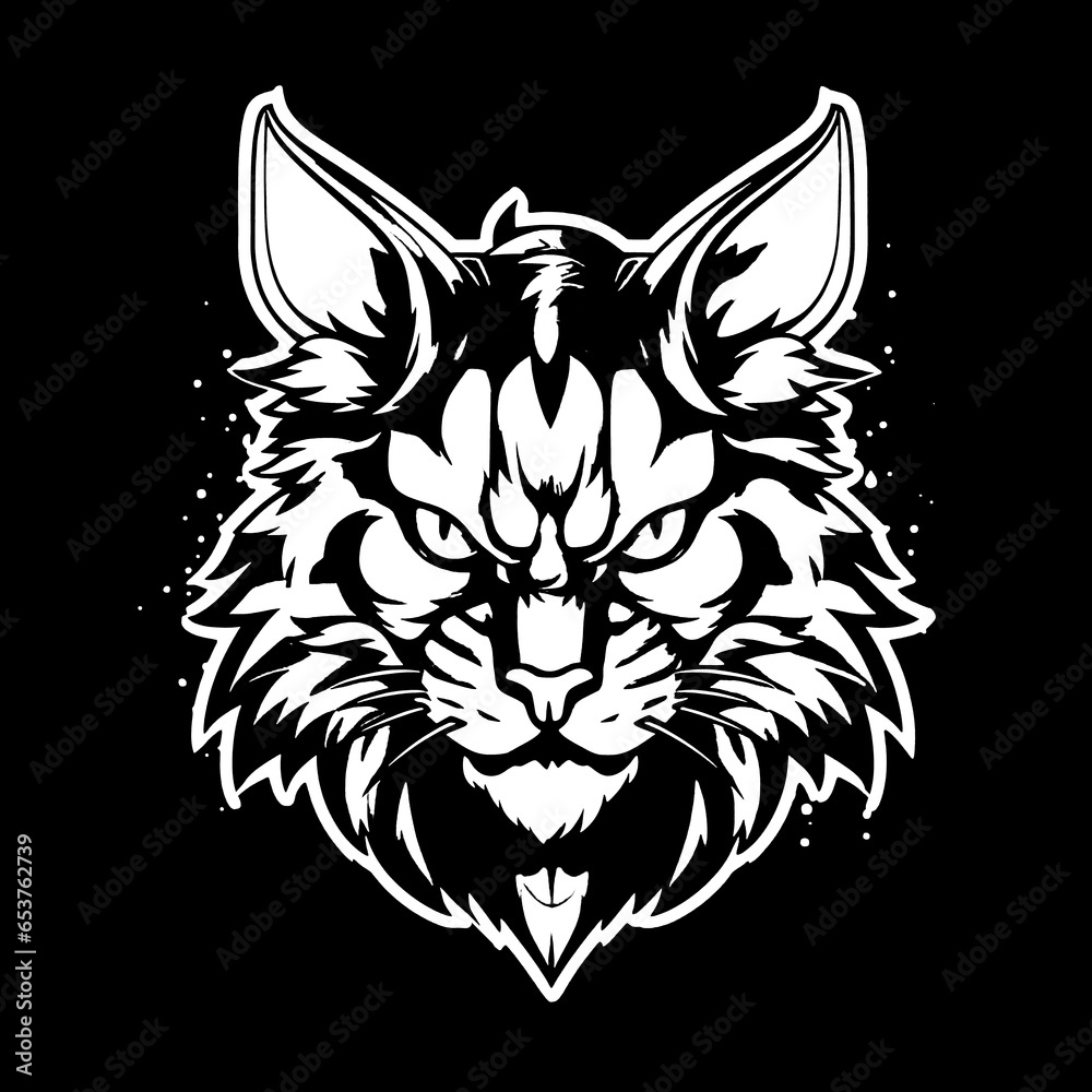 Fototapeta premium Lynx mascot stencil