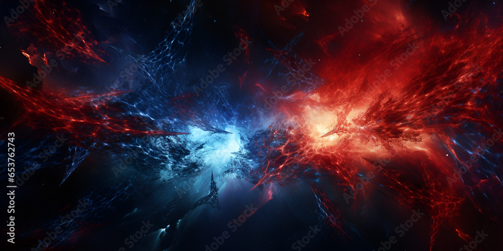 Stars galactic background wallpaper purple blue red, Blue and red