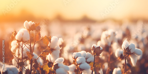 Cotton Flower Meaning, Symbolism & Spiritual Significance, Close up ripe cotton with white fiber grow on plantation, Cotton Blossoms in the Evening Light