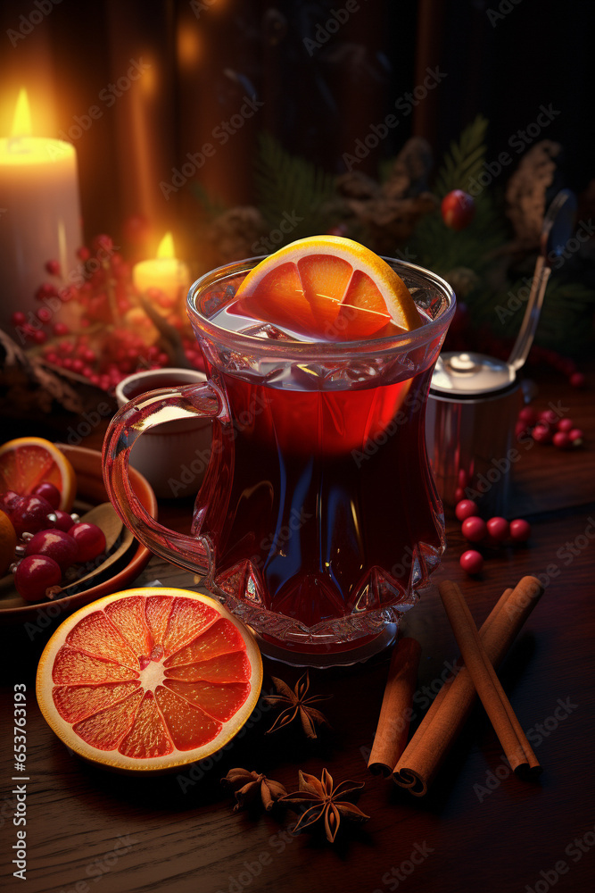 Mulled wine. Generative ai illustration Mulled wine. Generative ai illustration