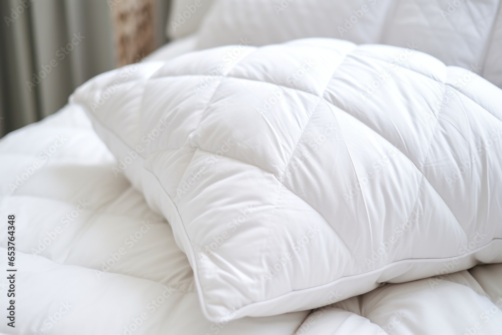 Obraz premium close shot of feathering details on a down pillow