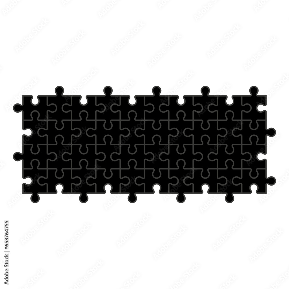 Fototapeta premium Black background of folded puzzle pieces or jigsaw puzzles.