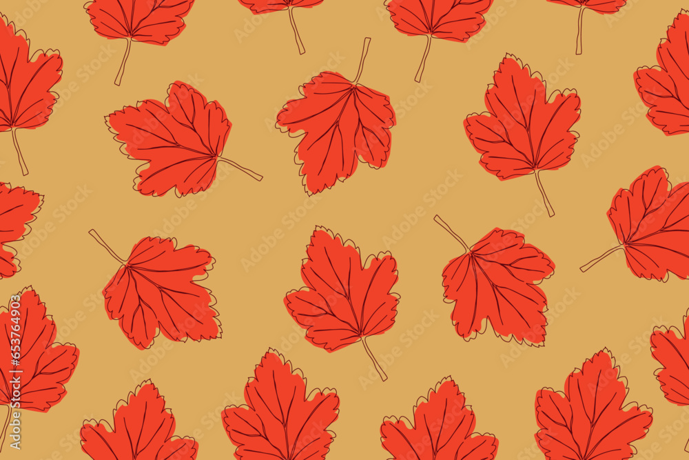 Vector seamless pattern of autumn leaves. Background for textile or book covers, wallpaper, design, graphics, print, hobby, invitation. Vector Vector seamless pattern of autumn leaves. Background for textile or book covers, wallpaper, design, graphics, print, hobby, invitation. Vector