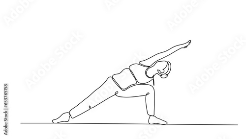 yoga pose, for health, fitness and meditation concept  one line art vector illustration