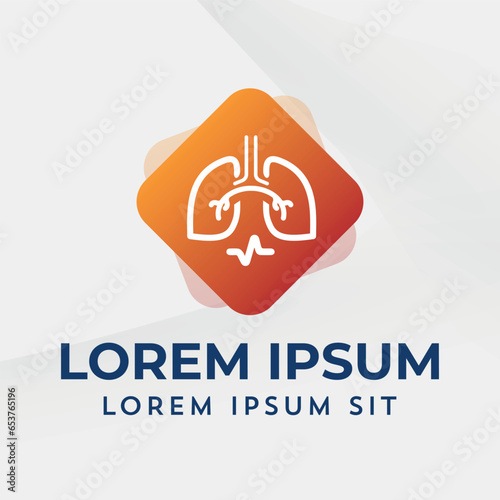 Lungs logo icon medical diagnostic vector pulmonary Pulmonology Pulmo
