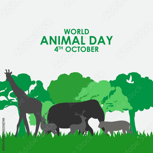 Vector illustration of World Animal Day banner